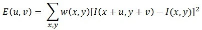 Harris Corner Equation