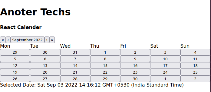 React Calender