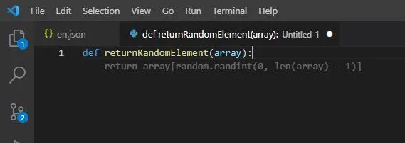 Copilot Implementing returnRandomElement 